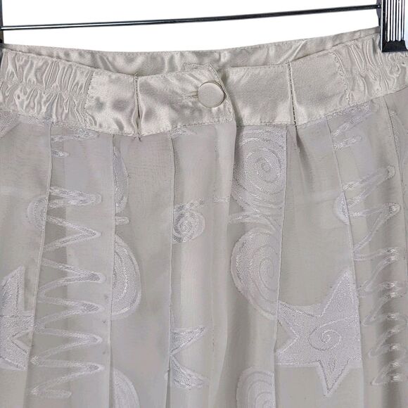 VINTAGE Tail Pleated Tennis Skirt Sz 12 White Raw Edge Appliques Pickleball Golf - Picture 5 of 13